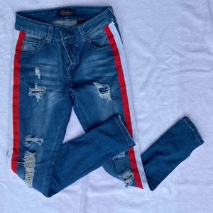 Denimland Jeans with stripes on side